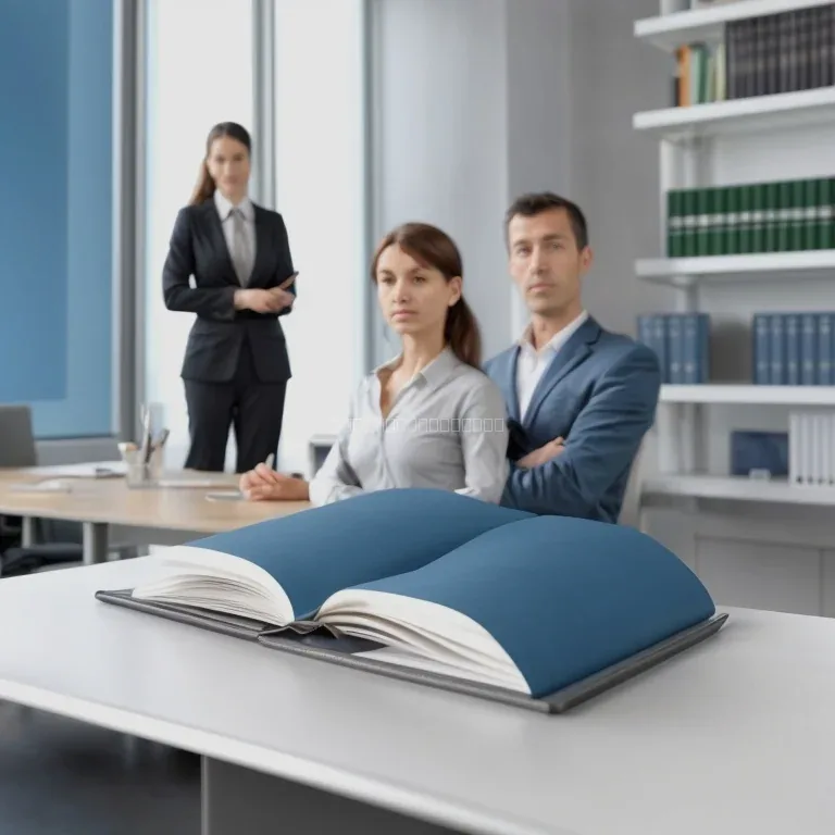 Two legal professionals discussing corporate documents